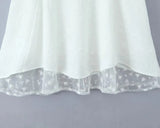  MQTIME  -  Vacation Mesh Lace Skirt Long Hollow Summer Tie Waist New Design White