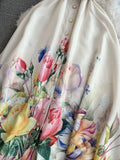 MQTIME  -  Summer New Holiday Beach Dress Women Notched Collar Sleeveless Single Breasted Floral Print Belt Long Boho Female Party Vestido