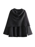 MQTIME  -   Winter Female Scarf Coat Long Sleeve Knitted Asymmetric Jackets For Women Streetwear Causal Women Coats