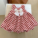 MQTIME  -  New autumn baby clothing, 0-3 year old girls, polka dot vest flower bud dress