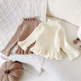  MQTIME  -  Girls Ruffled Sweater Baby Kids Autumn Knit Jumper Children Winter Fashion Pullover 2025 New Toddler Casual Warm Coats 1-6Y