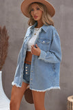 Mqtime British Style Loose Denim Jacket for Women, Turn Down Collar, Casual Classic Jeans, All-Match Outwear Coats, Autumn