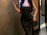 MQTIME  -  Diamond High-end Light Luxury Niche Toast Dress, Black Morning Gown, Strapless Dress