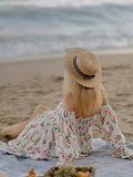  MQTIME  -  Baby Shower Maternity Dress Photoshoot Floral Long Sleeve Maxi Gown Pregnancy Outfit Beach Photography Bump Friendly Clothes