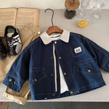 MQTIME  -  Children's Outerwear 2025 Spring and Autumn Season Male Child Labor Outerwear Children's Jackets Boys and Babies Lapel Tops