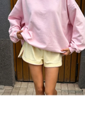 MQTIME  -  Casual Solid Side Slit Terry Shorts Scallop Trim  Bottoms Summer Women Loungewear Fashion Bottom Soft Comfy Ladies Pant