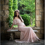  MQTIME  -  Fashion Maternity Red Dress for Photo Shoot Maxi Maternity Gown Sleeveless Lace Fancy Sexy Women Maternity Photography Props