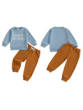 MQTIME  -  Kids 2-Piece Autumn Ensemble with Printed Sweatshirt and Pants - Stylish Toddler Outfit for Fall Season