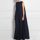 MQTIME  -  Female Solid Color V-Back Elegant Party Evening Long Dress Summer Sleeveless Loose Casual Maxi Dresses For Women