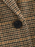  MQTIME  -  Autumn Winter Plaid Mixed Fabric Women's Blazer Jacket New Fashion Commute Long Sleeve Coat Streetwear Casual New Outerwear ﻿