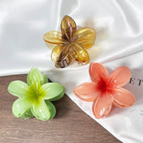 MQTIME  -  3pcs/set Fashion Gradient Flower Shark Claw Elegant Acrylic Large Hair Clip Crab For Women Ponytail Hair Accessories Beach Clamp