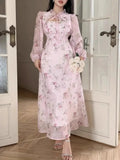  MQTIME  -  Elegant Women Luxury Formal O-Neck Maxi Dress Fashion Long Sleeve Evening Ladies Street Party Vestidos 2026 Spring Summer