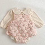 MQTIME  -  Winter Newborn Baby Girls Clothing Suit Printed Cardigan Sleeveless Jumpsuit T-shirt Infant Baby Girl Thicken Warm Clothes Set