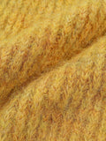  MQTIME  -  New Round Neck Button Knitted Long Sleeve Cardigan Fashion Elegant Items Top Winter Clothes Woman Soft Yellow Warm Sweater Coat