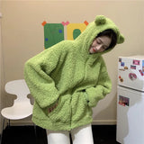 MQTIME  -  Autumn Winter Women Hoodies Solid Color Thicken Warm Jackets Casual Hooded Coats Zipper Sweatershirt Female Lamb Wool Outerwear