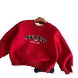  MQTIME  -  Kids Baby Boys Sweatshirt Letter Printed Thicken Warm Toddler Boys Pullovers New Winter Casual Infant Boys Fleece Hoodies