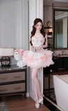 MQTIME  -  Light Blue Handmade Sweetheart Short Prom Dress Sparkly Rhinestone Appliques Homecoming Gown Princess Puffy Birthday Party Dress