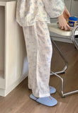 MQTIME  -  Spring Sweet Long Sve Children's Clothing Thin Air Conditioning Suit Home Clothes Set for Mother And Daughter Girls