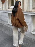 MQTIME  -  Winter Vintage Pocket Outwear Female Patchwork Loose Casual Lapel Long Sleeve Casual Solid Streetwear Women's Coat 2024