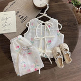MQTIME  -  Fashion Baby Girl Princess Floral Cotton Clothes Set Vest+Pant 2PCS Infant Toddler Child Flower Clothing Set Baby Clothes 1-7Y