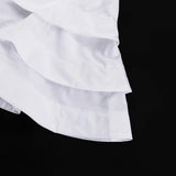 MQTIME  -  White Shirt and Cake Skirt Set for Women Set with Turn Down Collar Long - Sleeve Design Shirt and High Waisted Short Skirt
