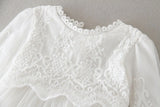 MQTIME  -  White Infant Dress for Baptism Baby Girls Lace Dresses with hat Kids Clothes Christening Birthday Outfits 3-24 Month