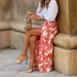 MQTIME  -  New Casual High Street Pleated Bohe Half Skirts Women Elegant Long Party Skirts 2025 Fashion Floral Printed Loose Holiday Skirts