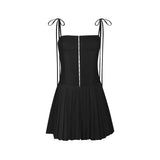 MQTIME  - Mingmingxi Summer Spaghetti Strap Pleated Dress 2024 New Arrivals Black A Line Birthday Party Dresses Casual Women's Clothing