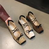 MQTIME  -  New Mary Jane Shoes Thick Heel Women Suede Square Toe Shallow Ballet Shoes Designer Female 2024 Autumn Eelgant Dress Pumps