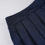 MQTIME  -  Primary Color Knitted Strap Tube Top Low Waist Short Pleated Skirt Fashion Personality Spice Girl Casual Suit