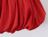 MQTIME  -  Sexy Women Satin Fold Chest Pad Bra Slash Shoulder Dress Corse Boning Low Waist Cross Lacing Up Back Ball Gown BUD Dresses Robe