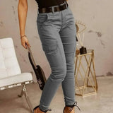 MQTIME  -  New Fashion and Cool Women Pants Low Waist Soft Slim Solid Color Ankle Tied Pants Cargo Pants for Dating