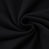  MQTIME  -  Women's Elegant Black Cold Shoulder Top with Draped Neckline Ruched Waist Short Flared Sleeves Casual & Chic Crop Clothes