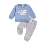 MQTIME  -  Kids Winter 2Pcs Outfits Crew Neck Graphic Print Sweater Solid Color Jogger Pants Warm Tracksuit Set for Boys