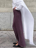  MQTIME  -  Vintage Plaid Slim Long Fishtail Skirts Women High Waist Zipper Hip Package Skirt 2026 Spring Lady Commute All-match Clothes
