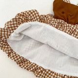 MQTIME  -  Autumn New Baby Clothing, 0-5 Year Old Female Baby, fashionable and versatile embroidered checkered suspender dress