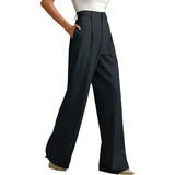 MQTIME  -  Elegant High Waist Wide Leg Women's Casual Spring Summer Loose Business West Pants Female Fashionable Commute Polyester