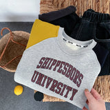  MQTIME  -  Baby Boys Sweatshirt New Winter Letter Printed Thicken Warm Kids Boy Pullover Casual Patchwork Children Boy Tops Hoodies