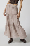 MQTIME  -  Low Waist Plain Skirts Low Waist Layered Maxi Skirts Ruffled Candy Color Sweet A-line Skirt Macaron Color Soft Skirt