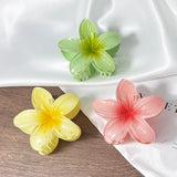 MQTIME  -  3pcs/set Fashion Gradient Flower Shark Claw Elegant Acrylic Large Hair Clip Crab For Women Ponytail Hair Accessories Beach Clamp