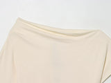  MQTIME  -  Women's Asymmetry Short Shirts & Blouses Top New Short Sleeve Ruched Fashion Streetwear Casual Chic Blouse Tops