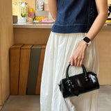  MQTIME  -  Fashion Y2K Harajuku Style Black PU Leather Heart Mirror Mini Crossbody Bags Shoulder Bag Women's Bag Women Handbags Purse