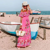 MQTIME  -  Boho Dress Women's One Shoulder Dress with Sexy and Fashionable Printed Long Style, Large Display, Summer New