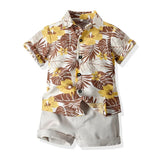 MQTIME  -  2pcs Hot Batch Set Summer Short-sleeved Floral Tops Shirt Boy Casual Baby Foreign Cosy Children Multicolor Beachwear Kid Clothes