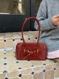 MQTIME  -  Retro Handheld Commuter Bag Women's Large-capacity Bowling Bag Autumn Zipper Underarm Bag Double Strap Shoulder Bag