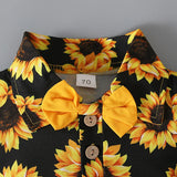 MQTIME  -  Summer Baby Clothes Set Boy Romper Bodysuit Sunflower Print Tops+Straps Pants 2Pcs Suit Kid Outfit Newborn Toddler Jumpsuit A597