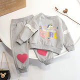 MQTIME  -  Kids Girls Clothes Sets Autumn Spring Cartoon Rabbits Girl Pullover Tops+Pants 2Pcs Fashion Children Sweatshirt Tracksuit 1-6Yrs