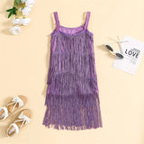 MQTIME  -  1-6Y Toddler Kids Girl Fashion Tassel Dress Summer Sleeveless Sequined High Waist Straight Sundress