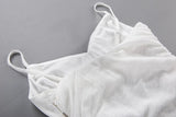 MQTIME  -  Summer New White Pleated V-neck Slim Hip Dress Feminine Hot Girl Slip Skirt