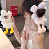 MQTIME  -  Cartoon Lower Body Of Animal Large Flower Scrunchie For Women Girls Sweet Hair Band Headband Hair Tie Cute Hair Accessories